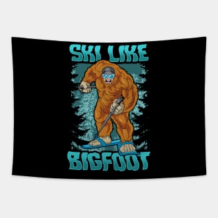 Ski Like Bigfoot - Funny Wintersports Skiing Gift Tapestry