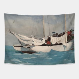 Key West, Hauling Anchor by Winslow Homer Tapestry