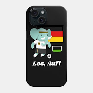 ⚽ Germany Football, Elephant Scores a Goal, Los Auf! Team Spirit Phone Case