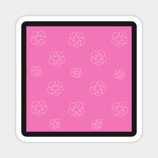 Pink Flowers Pattern Digital Art | Melanie Jensen Illustrations Magnet