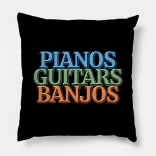 Pianos Guitars Banjos Pillow