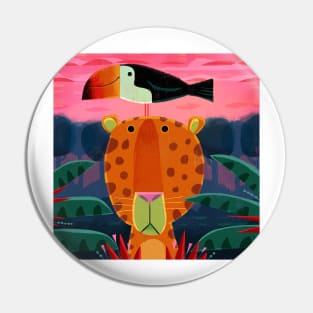 Leopard and Toucan Pin