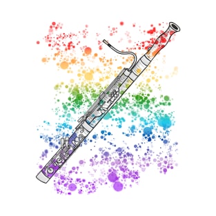 Bassoon Rainbow Colours Bassoonist Woodwind Musician T-Shirt