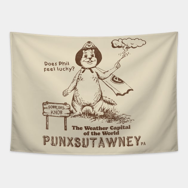 Vintage Groundhog Day Punxsutawney PA Tapestry by darklordpug