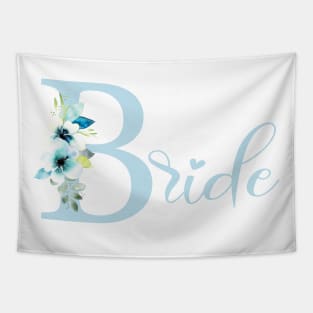 Blue Floral Bride illustration Tapestry