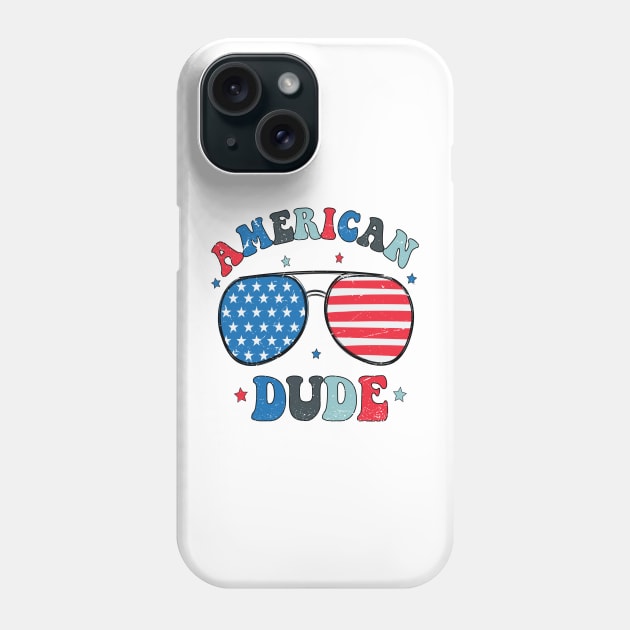 American Dude Kids Shirt - Freedom Toddler Tee - Boys 4th Of July Kids Shirt Phone Case by SouQ-Art