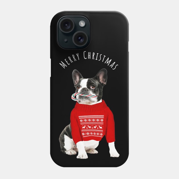 French Bulldog Frenchie Merry Christmas Phone Case by Collagedream