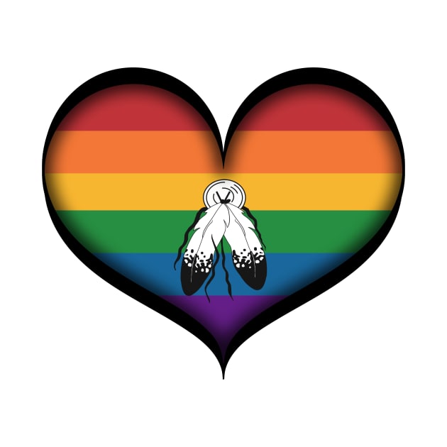 Large Vector Heart in Two Spirit Pride Flag by LiveLoudGraphics