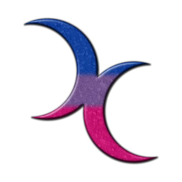 Bisexual Pride Flag Colored Crescent Moons Symbol by LiveLoudGraphics