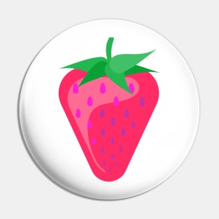 Cute Strawberry Flat Design Pin