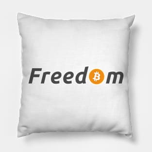 Freedom Bitcoin Logo Design for Cryptocurrency Enthusiasts Pillow