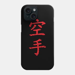 Karate in Red Distressed Japanese Kanji Phone Case