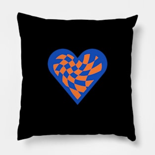 Aesthetic Checkered Heart Pillow