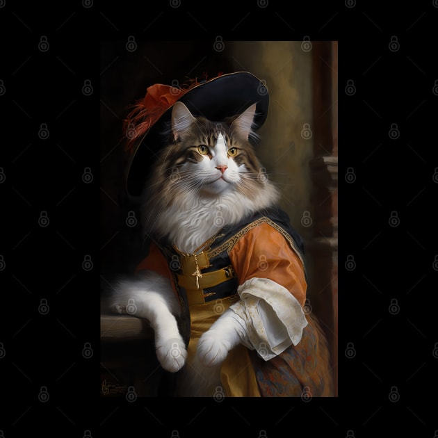 Maine Coon Classic Cat Portrait by YeCurisoityShoppe