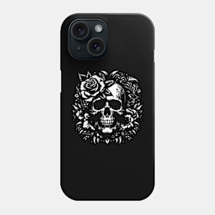 skull roses and leaves Phone Case