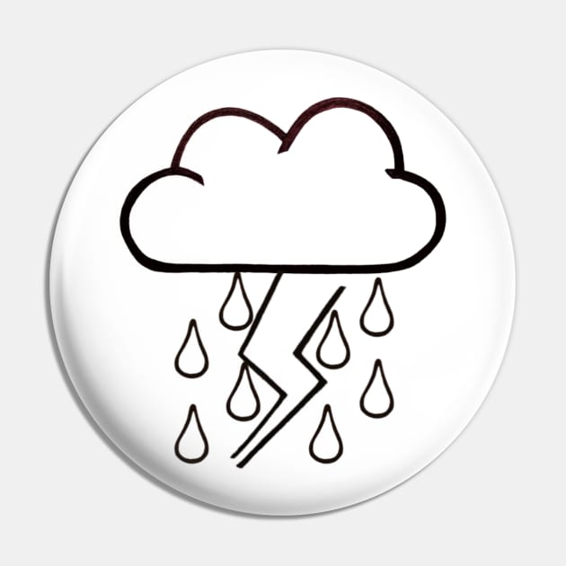 Rainy and Stormy Cloud Pattern Pin by thcreations1