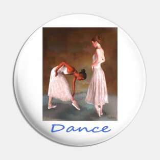 Two dancers women girls standing offstage Pin