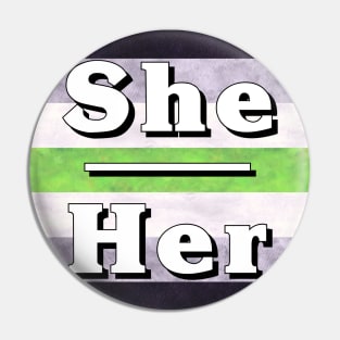 She-Her Pronouns: Agender Pin