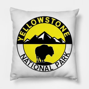 YELLOWSTONE NATIONAL PARK WYOMING BUFFALO BISON MOUNTAINS NATURE EXPLORE Pillow