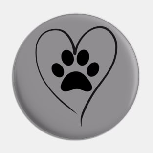 Women cute paw print heart design dog cat lover pet tee Pin