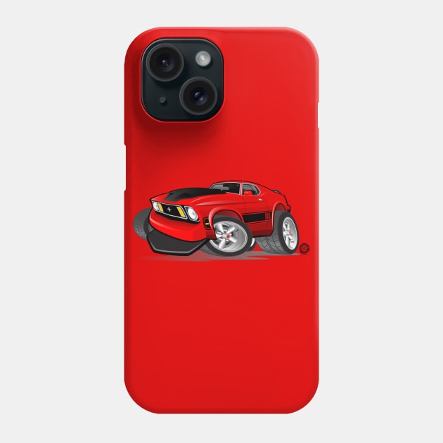 1973 Ford Mustang Mach 1 Red Phone Case by Goin Ape Studios