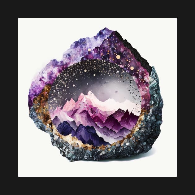 Nature Watercolor Magical Geode by Moon Art