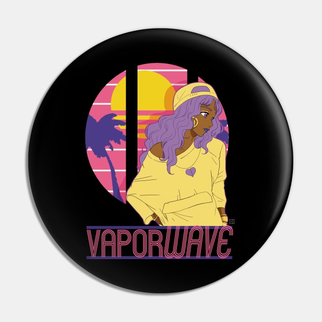 Vaporwave Girl Pin by DaphInteresting