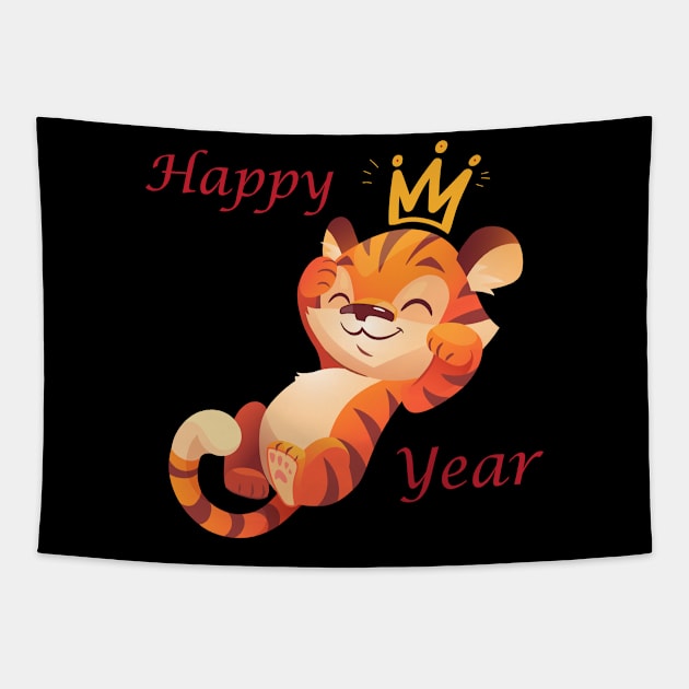 Happy Tiger year Chinese New year's Gift for Men and Women and families Tapestry by Aymen
