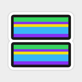 BRIGHT BLUE PURPLE COLOR THEMED STRIPE PATTERN FOR SUMMER Magnet