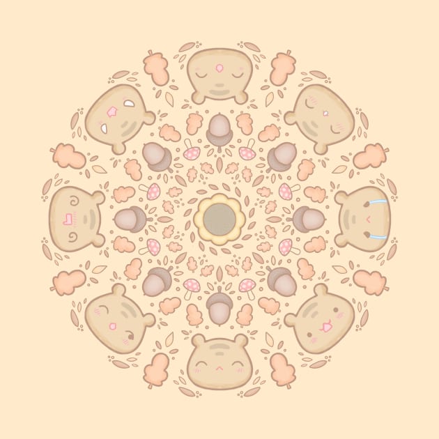 Cute Squirrels mandala by MoonArtGlitch