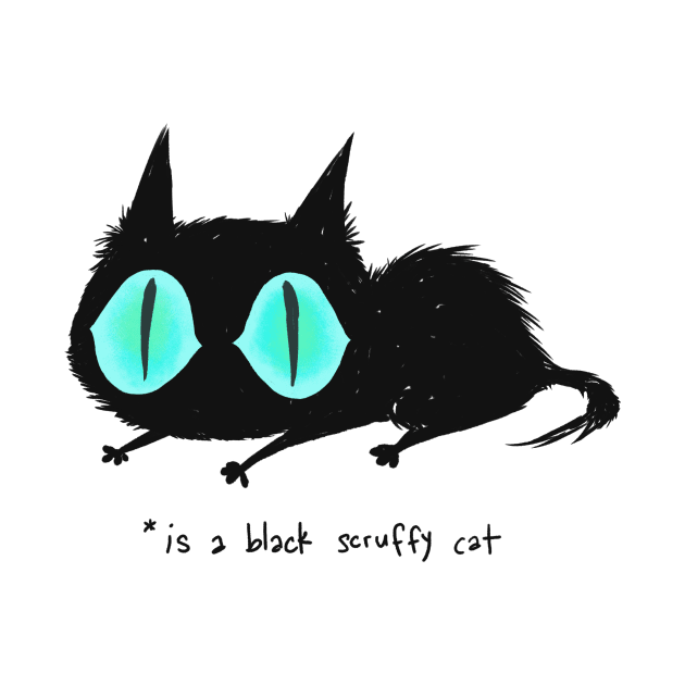 Black scruffy cat by pandan009