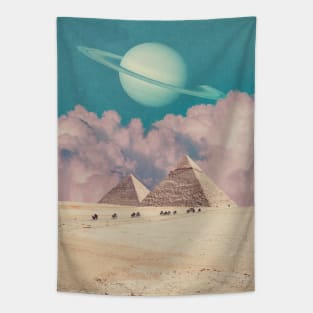 Pink Clouds - Space Aesthetic, Retro Futurism, Sci Fi Tapestry