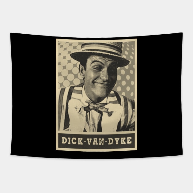 brown cream dick-van-dyke Tapestry by oeyadrawingshop