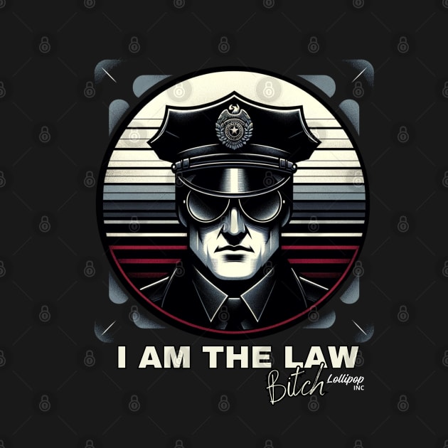 Noir Valor: I AM THE LAW - Police Salute - Retro Funny Vintage Style by LollipopINC