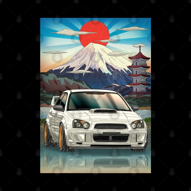 Subaru Impreza WRX STi Blob Eye Japanese Art Style by Guyvit