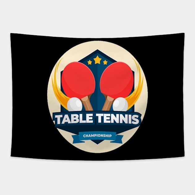 table tennis Funny Tapestry by TeeRochi