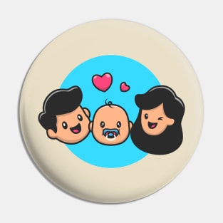 Father, Baby And Mother Pin