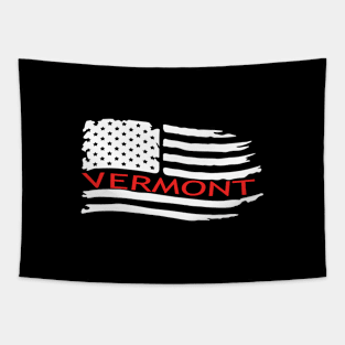 Vermont American Flag Gift, VT Souvenir Tapestry