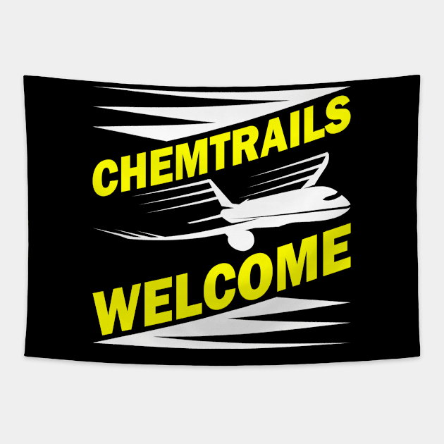 Chemtrails Welcome Aluhut Anti NWO Tapestry by QQdesigns
