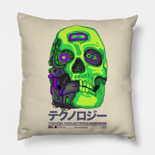 Cybernetic Cyberpunk Futuristic Skull Pillow