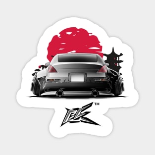 nissan 350z rear stanced black white gradient Magnet