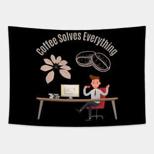 Coffee Solves Everything Tapestry