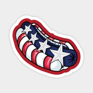 Hot Dog USA Flag Stars Stripes Magnet