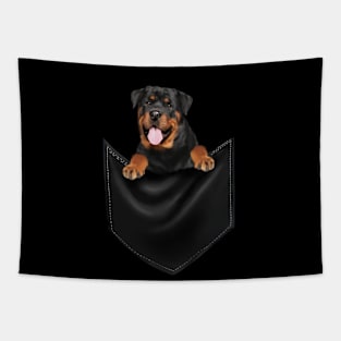 Rottweiler Dog Inside Pocket, Dog Lover Tapestry