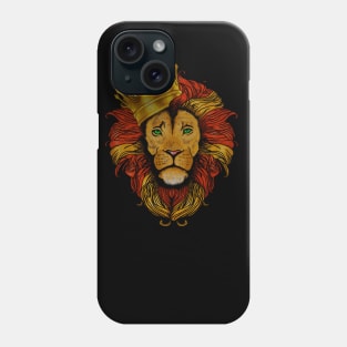 African Lion with Crown, Big Cat Phone Case