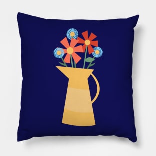 Geometrical flowers in a yellow vase Pillow