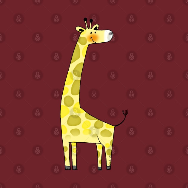 cute giraffe cartoon by cartoonygifts