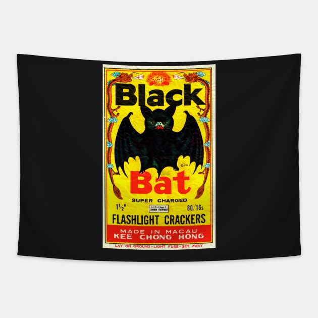 Black Bat Vintage Firecrackers Tapestry by chilangopride