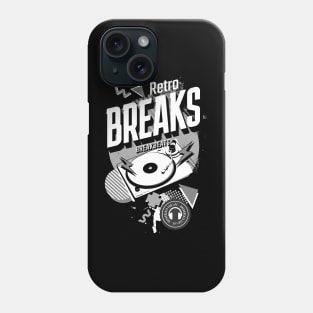 BREAKBEAT  - Retro Breaks Turntable (white/grey) Phone Case