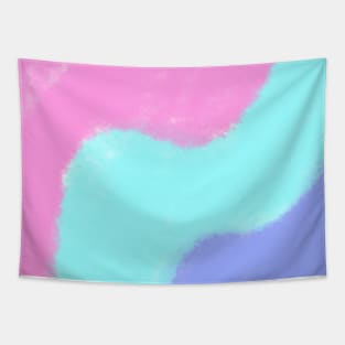 Pink sky blue purple watercolor art Tapestry